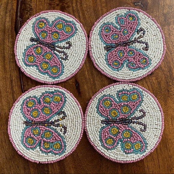 Beaded Butterfly Coat Set of 4 NWT Pink and Blue